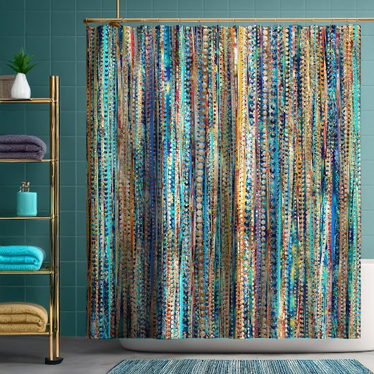 Stripes en kralen douchegordijn