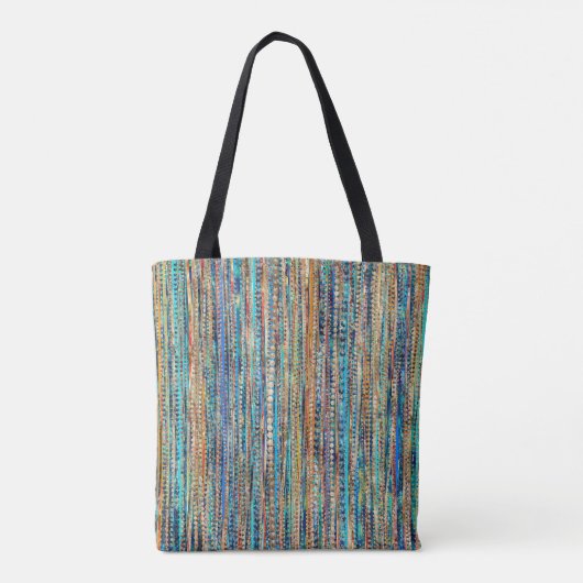 Stripes en kralen tote bag (Achterkant)