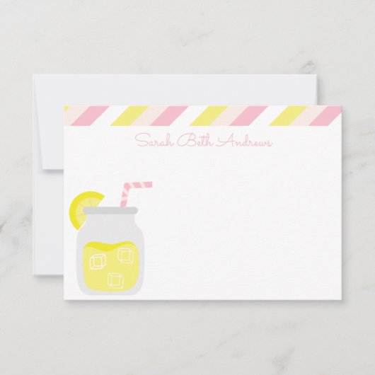 Stripes en limonade persoonlijke notitiekaarten (Voorkant)