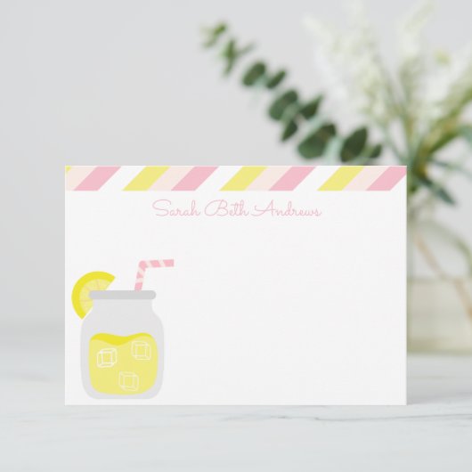 Stripes en limonade persoonlijke notitiekaarten (Staand voorkant)
