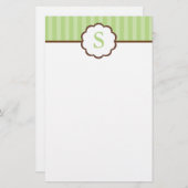 Stripes en monogram briefpapier (Voorkant / Achterkant)