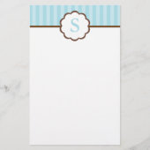 Stripes en monogram briefpapier (Voorkant)