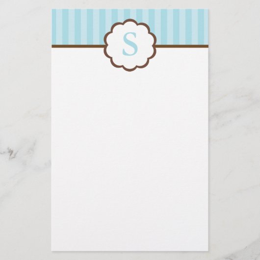 Stripes en monogram briefpapier (Voorkant)