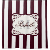 Stripes en monogram douchegordijn (Voorkant)