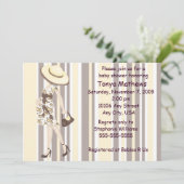 Stripes en Paisley Baby shower Invitation (CA) Kaart (Staand voorkant)