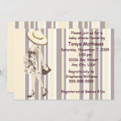 Stripes en Paisley Baby shower Invitation (CA) Kaart (Voorkant / Achterkant)