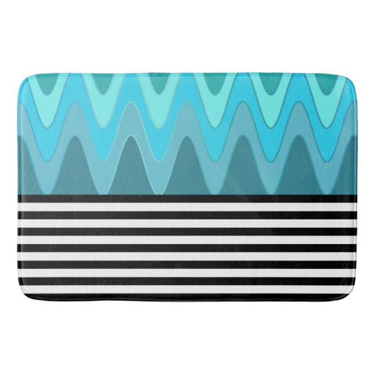 Stripes en patroonmix + uw ideeën badmat (Voorkant)