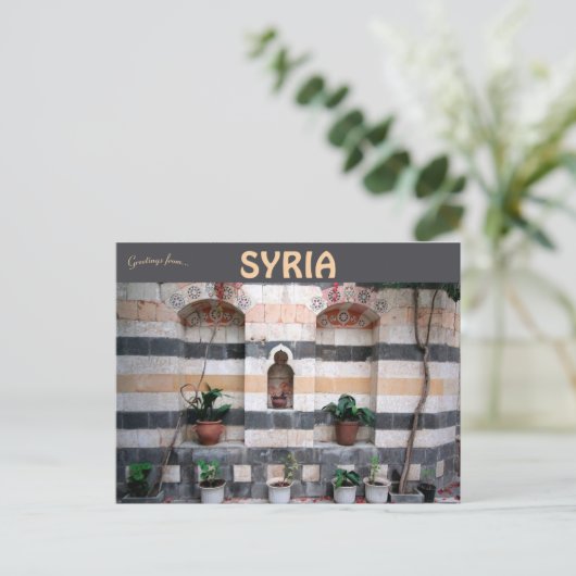 Stripes en Planten in Damascus Syrië Briefkaart (Staand voorkant)