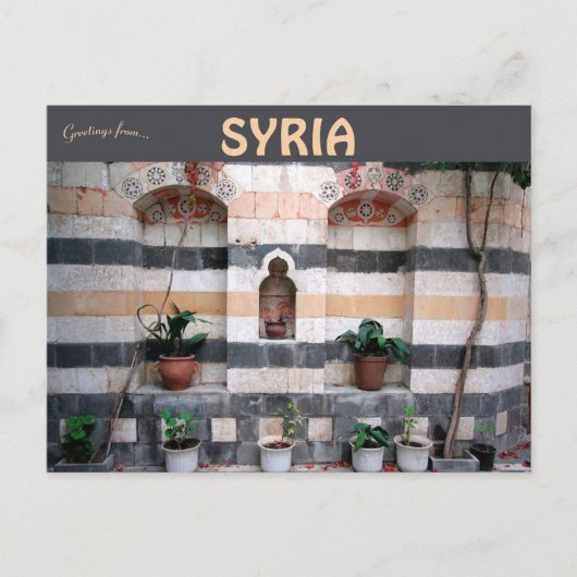 Stripes en Planten in Damascus Syrië Briefkaart (Voorkant)