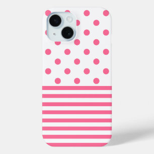 Stripes en pokadots - Roze iPhone 6/6s, telefoonta iPhone 15 Case