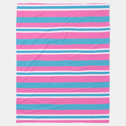 Stripes en Polka Dots Fleece Deken (Voorkant)