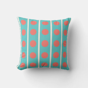 Stripes en Polka Dots in Sinaasappel en crème Kussen