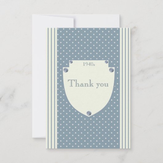 stripes en polka dots militaire retro uit 1940 RSVP kaartje (Voorkant)