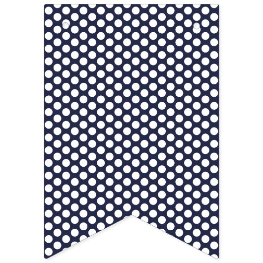 Stripes en Polka Dots Preppy Navy Bunting Vlaggetjes (Tweede vlag)