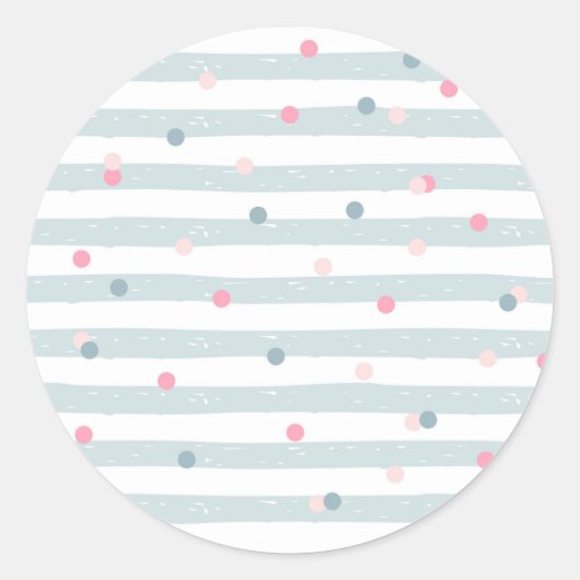 Stripes en Polka Dots Ronde Sticker (Voorkant)