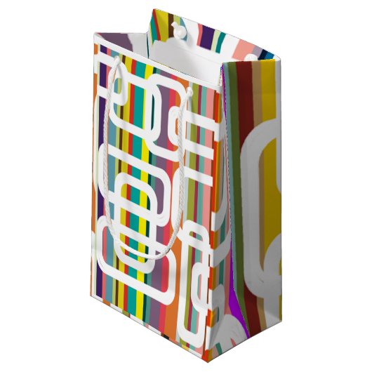 Stripes en rechthoeken klein cadeauzakje (Voorkant Gekanteld)