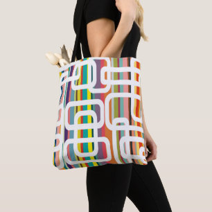 Stripes en rechthoeken tote bag