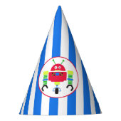 Stripes en Robot Birthday Party Pet Feesthoedjes (Voorkant)