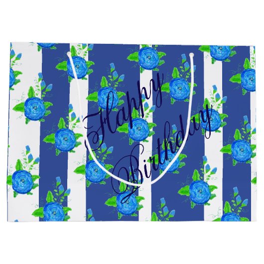 Stripes en Rozen Groot Cadeauzakje (Achterkant)