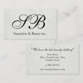 Stripes en Script-monogram Visitekaartje (Voorkant / Achterkant)