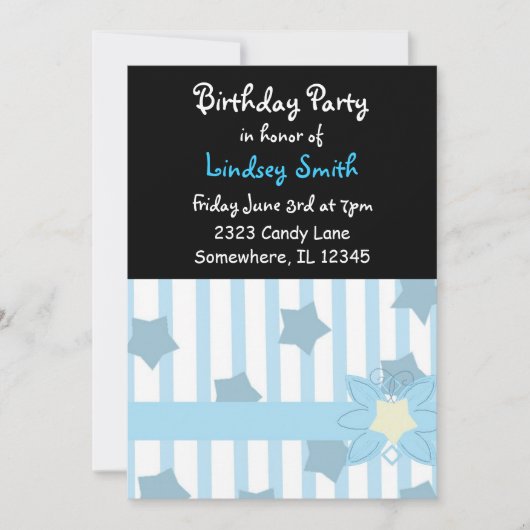 Stripes en Stars Birthday Invitation Kaart (Voorkant)