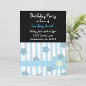 Stripes en Stars Birthday Invitation Kaart (Staand voorkant)