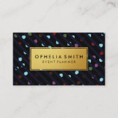 Stripes en Stippen Faux Gold Lijst Visitekaartje (Voorkant)