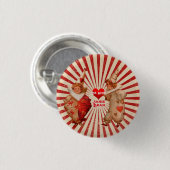 Stripes en  Valentijnen met hart Ronde Button 3,2 Cm (Voorkant /achterkant)