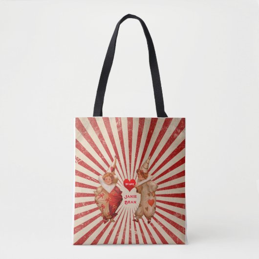 Stripes en  Valentijnen met hart Tote Bag (Voorkant)