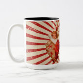 Stripes en  Valentijnen met hart Tweekleurige Koffiemok (Links)