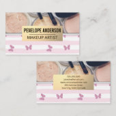 Stripes en vlinder | Makeup Palette en Penselen Visitekaartje (Voorkant / Achterkant)