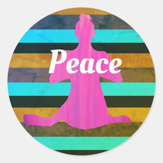Stripes en Yoga Figuur Sticker (Voorkant)