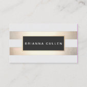 Stripes FAUX Gold Foil en Black Salon Appointing Afsprakenkaartje (Voorkant)