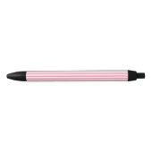 Stripes Flamingo Pink Zwarte Inkt Pen (Voorkant)