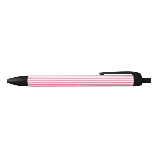 Stripes Flamingo Pink Zwarte Inkt Pen (Bovenkant)