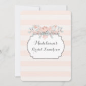  Stripes Floral Bridal Lunch Uitnodigingen (Voorkant)
