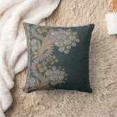 Stripes Floral Elegant Brocade Blue Gold Kussen (Deken)