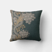 Stripes Floral Elegant Brocade Blue Gold Kussen (Achterkant)