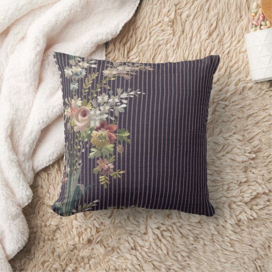 Stripes Floral  Elegant Brocade Cushion Kussen (Deken)