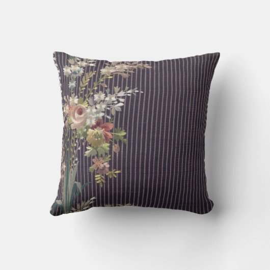Stripes Floral  Elegant Brocade Cushion Kussen (Achterkant)