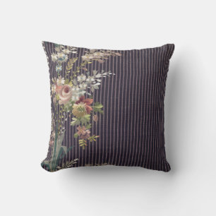Stripes Floral  Elegant Brocade Cushion Kussen
