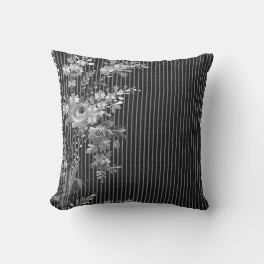 Stripes Floral  Elegant Brocade Cushion Kussen (Voorkant)