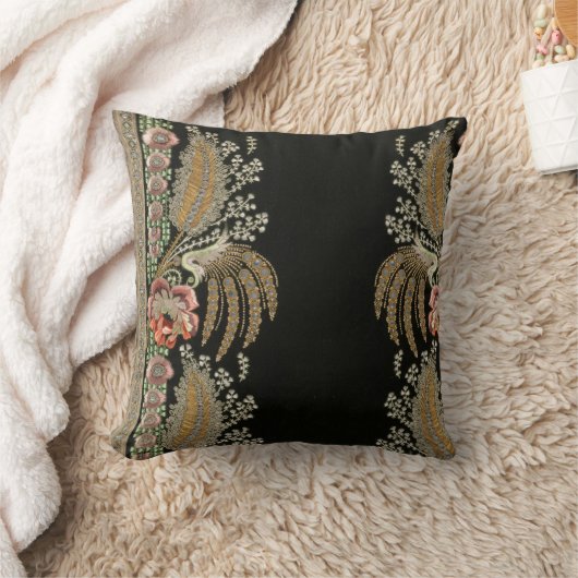 Stripes Floral  Elegant Brocade Gold C Kussen (Deken)