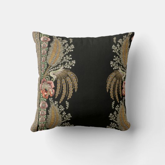 Stripes Floral Elegant Brocade Gold C Kussen (Achterkant)