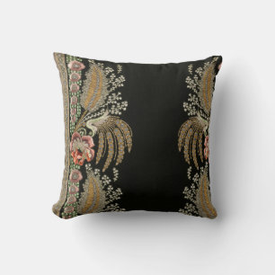 Stripes Floral  Elegant Brocade Gold C Kussen