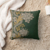 Stripes Floral  Elegant Brocade Green Gold Kussen (Deken)