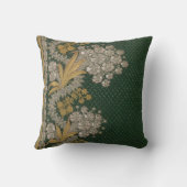 Stripes Floral  Elegant Brocade Green Gold Kussen (Achterkant)