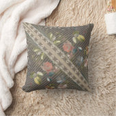 Stripes Floral Elegant Brocade Lace Cushio Kussen (Deken)