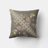 Stripes Floral Elegant Brocade Lace Cushio Kussen (Achterkant)