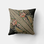 Stripes Floral  Elegant Brocade Lace Gold Kussen (Achterkant)